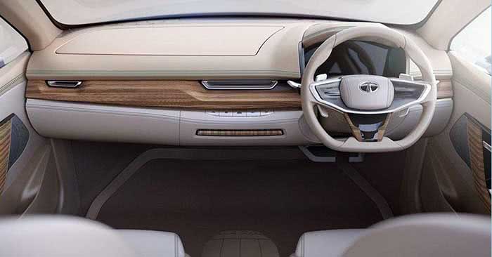 interior of the upcoming Tata E-Vision electric car